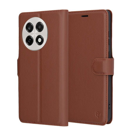Husa de protectie Techsuit Leather Folio compatibil cu OnePlus 13R, Maro