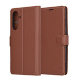 Husa de protectie Techsuit Leather Folio compatibil cu Samsung Galaxy A56 5G, Maro