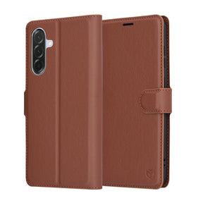 Husa de protectie Techsuit Leather Folio compatibil cu Samsung Galaxy A36 5G, Maro