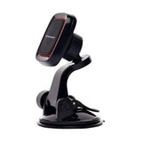 Suport Techsuit MagGrip (S6), for Dashboard, Magnetic Grip, 360° Rotation, Suction Cup, 2 Metal Plates, Negru /Red