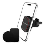 Suport Techsuit MagGrip (S5), Secure Magnetic Grip for Air Vent, Rotation Angle 360°, with Metal Plates, Negru /Red