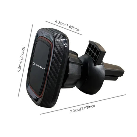 Suport Techsuit MagGrip (S5), Secure Magnetic Grip for Air Vent, Rotation Angle 360°, with Metal Plates, Negru /Red
