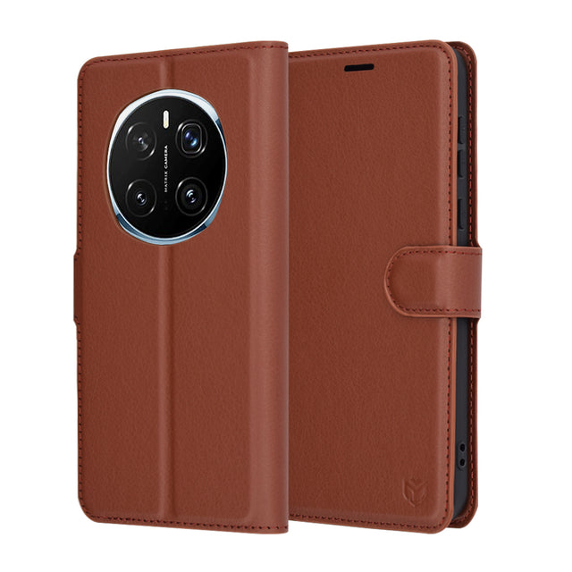 Husa de protectie Techsuit Leather Folio compatibil cu Honor Magic7 Pro, Maro