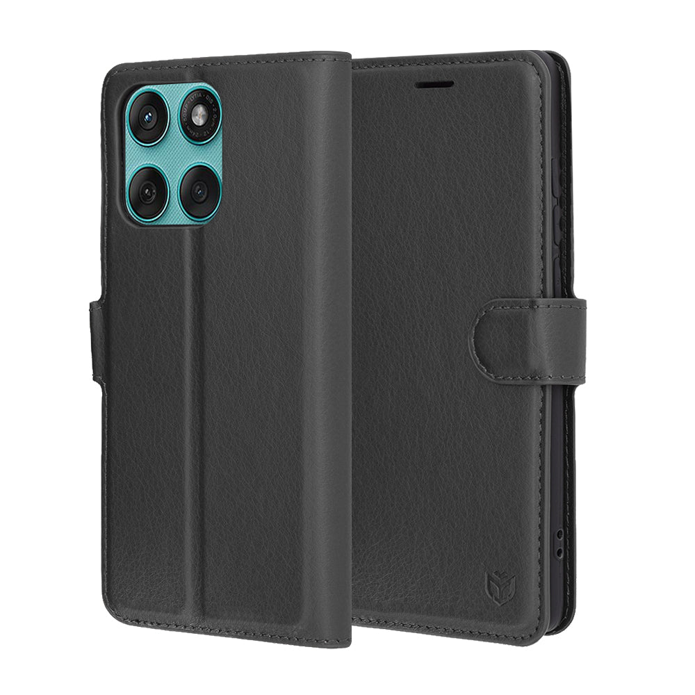Husa de protectie Techsuit Leather Folio compatibil cu Motorola Edge 60 / Edge 60 Fusion, Negru