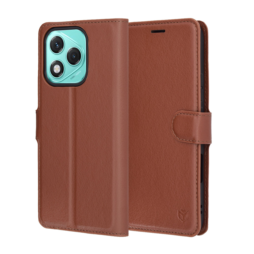 Husa de protectie Techsuit Leather Folio compatibil cu Honor 400 Lite, Maro