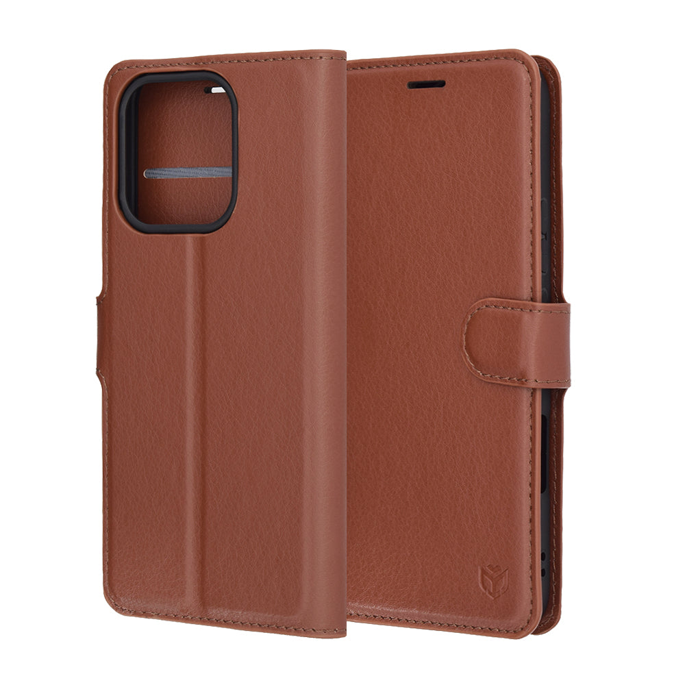 Husa de protectie Techsuit Leather Folio compatibil cu Honor 400 Lite, Maro