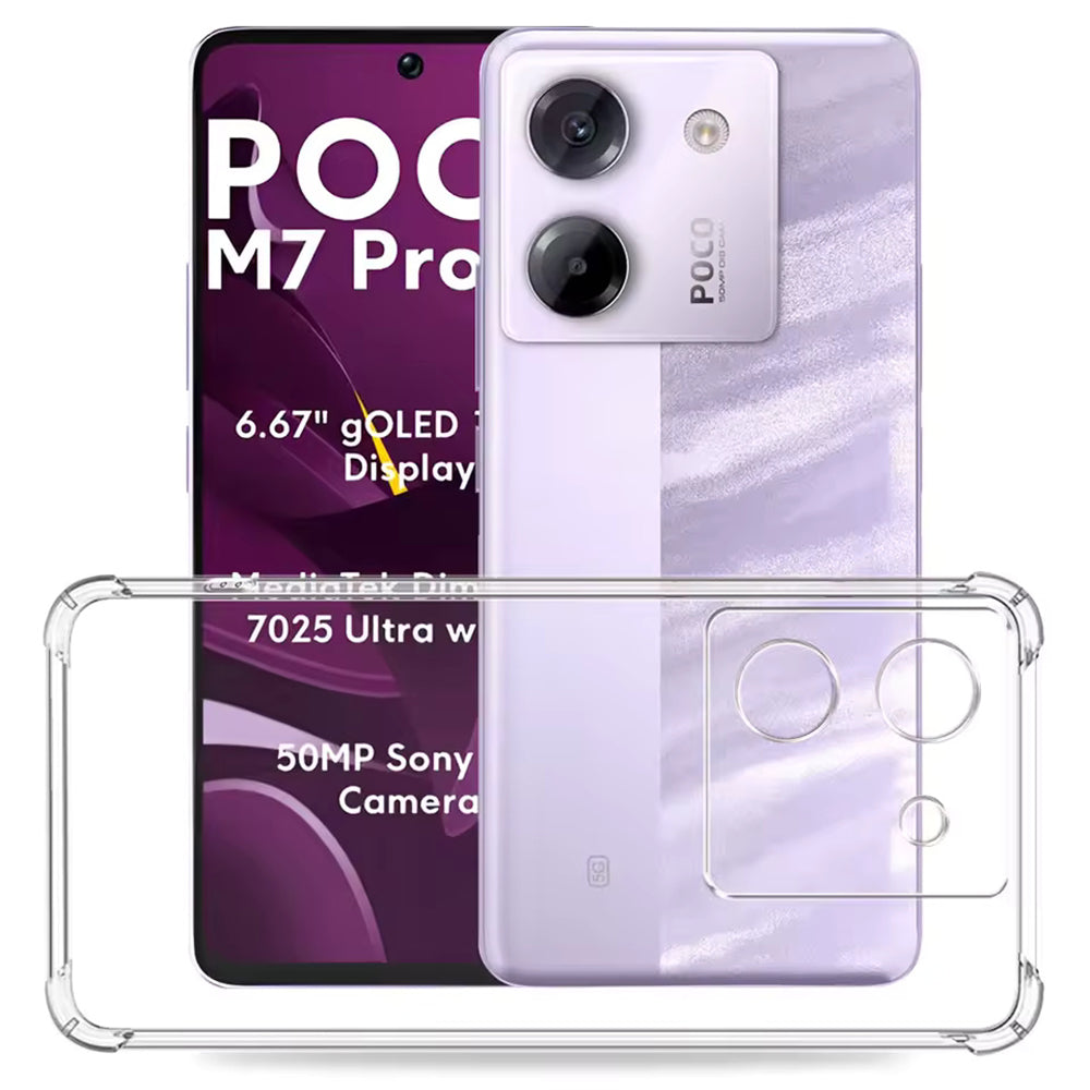 Husa de protectie Techsuit Shockproof Clear Silicone compatibil cu Xiaomi Poco M7 Pro 5G, Transparent