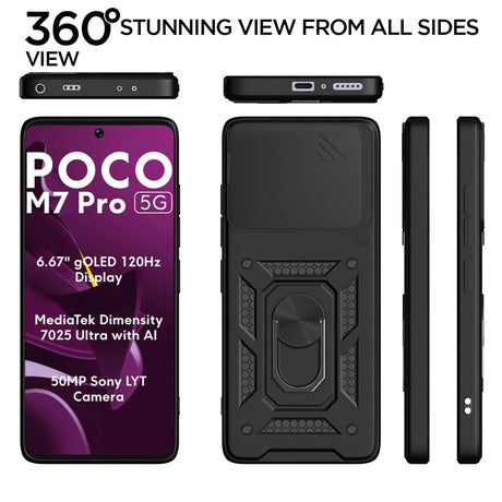 Husa de protectie Techsuit CamShield Series compatibil cu Xiaomi Poco M7 Pro 5G, Negru