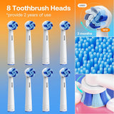 Bitvae Electric Toothbrush (BVR1), Soft, with 8 Heads, Smart Timer, Clean/Sensitive/White/Gum Care/Tongue Modes, Negru