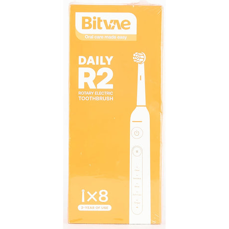 Bitvae Electric Toothbrush (BVR2), with 8 Heads, Smart Timer, Pressure Sensor, Travel Case, 5 Modes, Rechargeable, Negru