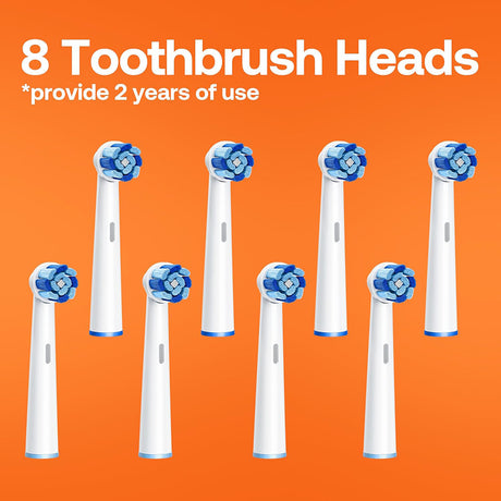 Bitvae Electric Toothbrush (BVR2), with 8 Heads, Smart Timer, Pressure Sensor, Travel Case, 5 Modes, Rechargeable, Negru