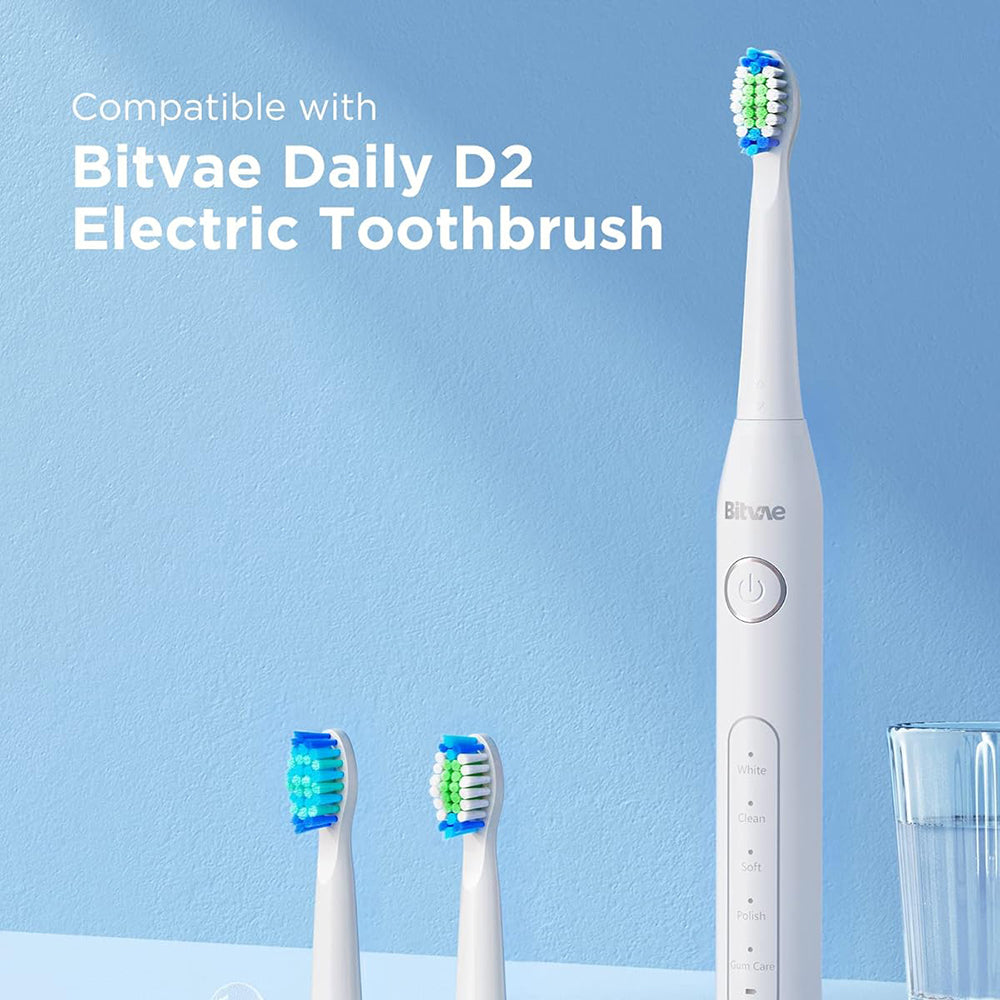 Bitvae Toothbrush Heads (SDD2), For Bitvae D2, x4, Alb