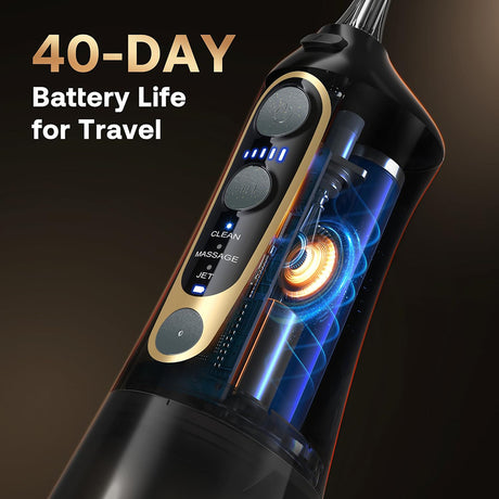 Bitvae Water Flosser (BVC6), Larger 300ml Size, with 6 Jet Tips, 3 Modes, 5 Intensities, Rechargeable, Alb