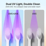 Bitvae Air Drying Sanitizer (BVX122), for Toothbrush, UV Disinfection, Inductive Switch, Antibacterial, LED Screen, Alb