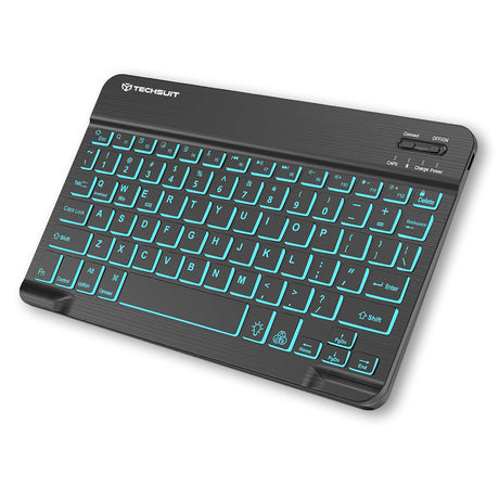 Tastatura/Mouse Techsuit Wireless Keyboard AirKeys (WK1), for Android, Windows, iOS, Bluetooth, 3 Brightness Levels, 7 colors, Type-C, Negru