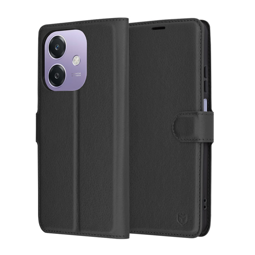Husa de protectie Techsuit Leather Folio compatibil cu Oppo A40 4G / A60 5G, Negru
