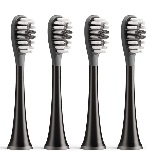 Bitvae Toothbrush Heads (GCS22), Gum Care, Ultra Soft Bristles, for Bitvae S2\S3, x4, Negru