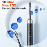 Bitvae Toothbrush Heads (GCS22), Gum Care, Ultra Soft Bristles, for Bitvae S2\S3, x4, Negru