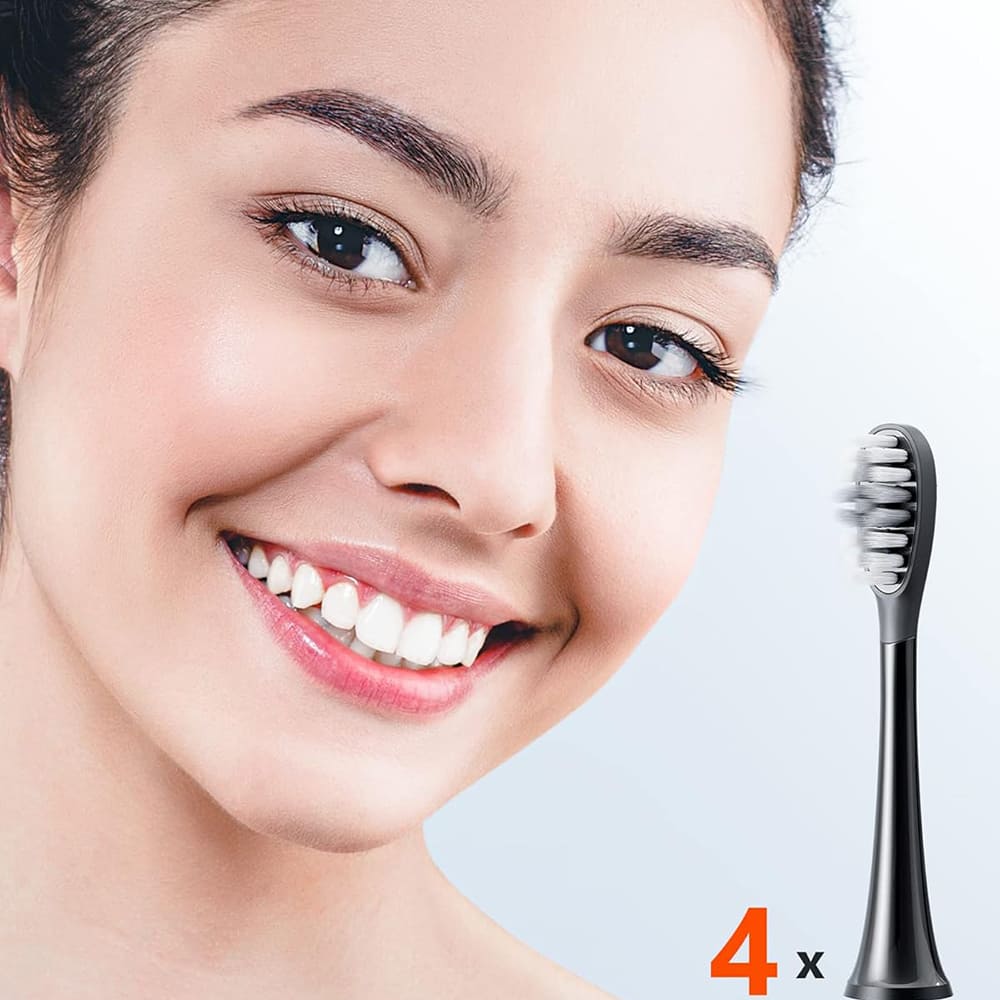 Bitvae Toothbrush Heads (GCS22), Gum Care, Ultra Soft Bristles, for Bitvae S2\S3, x4, Negru