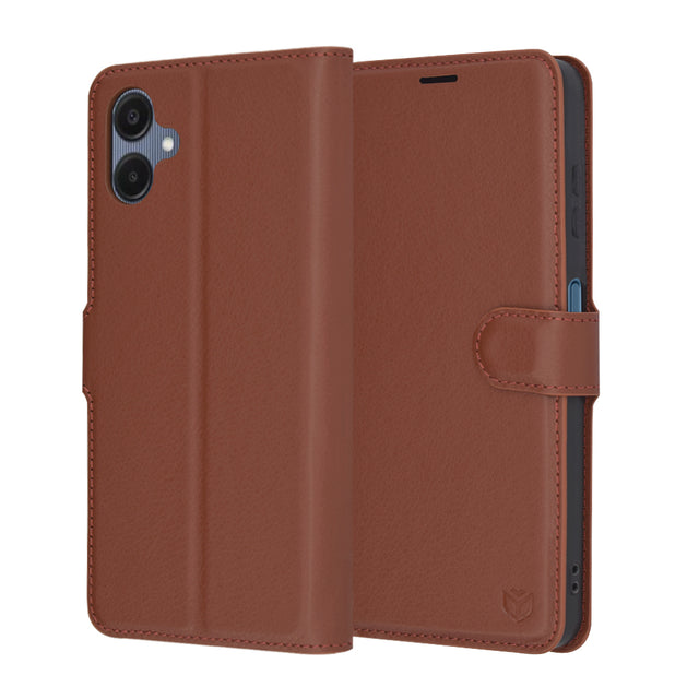 Husa de protectie Techsuit Leather Folio compatibil cu Samsung Galaxy A06, Maro