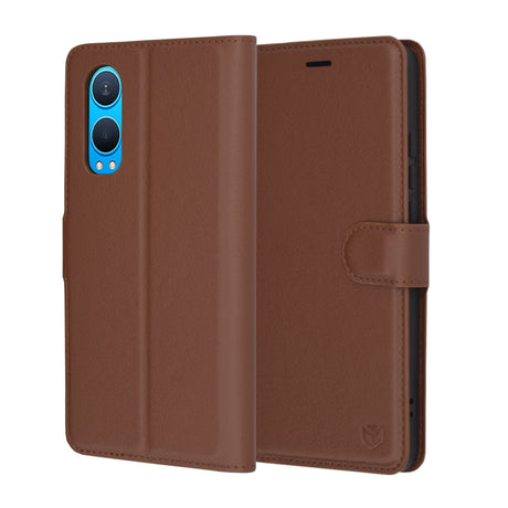Husa de protectie Techsuit Leather Folio compatibil cu OnePlus Nord CE4 Lite, Maro