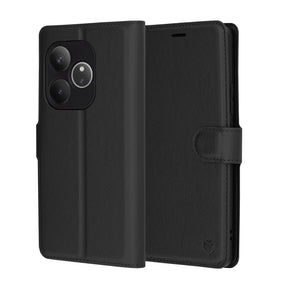 Husa de protectie Techsuit Leather Folio compatibil cu Realme GT 6 / GT 6T, Negru