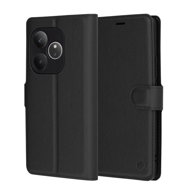 Husa de protectie Techsuit Leather Folio compatibil cu Realme GT 6 / GT 6T, Negru