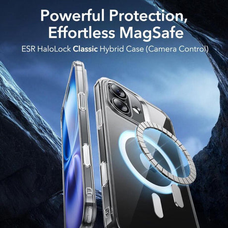 Husa de protectie ESR Classic Hybrid HaloLock compatibil cu iPhone 16, Negru Mat