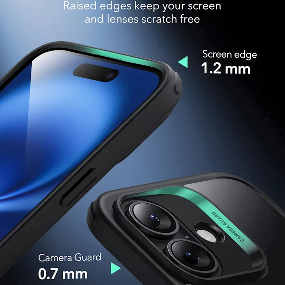 Husa de protectie ESR Classic Hybrid HaloLock compatibil cu iPhone 16, Transparent Black