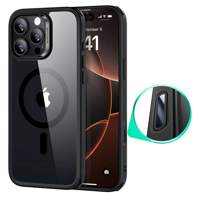 Husa de protectie ESR Classic Hybrid HaloLock compatibil cu iPhone 16 Pro Max, Transparent Black