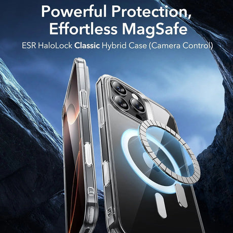 Husa de protectie ESR Classic Hybrid HaloLock compatibil cu iPhone 16 Pro Max, Transparent Black