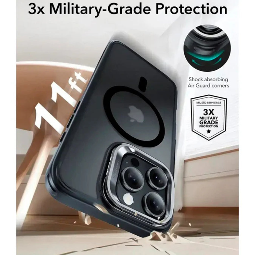 Husa de protectie ESR Classic Hybrid HaloLock Kickstand compatibil cu iPhone 16 Pro Max, Negru Mat