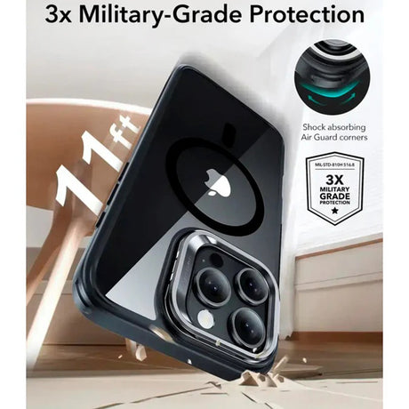 Husa de protectie ESR Classic Hybrid HaloLock Kickstand compatibil cu iPhone 16 Pro Max, Transparent Black