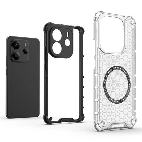 Husa de protectie Techsuit HoneyComb Shield MagSafe compatibil cu Xiaomi Redmi Note 14 4G (Regional), Alb