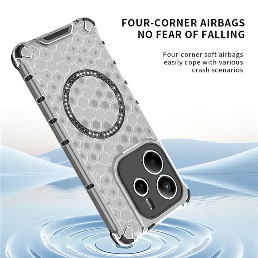 Husa de protectie Techsuit HoneyComb Shield MagSafe compatibil cu Xiaomi Redmi Note 14 5G, Alb
