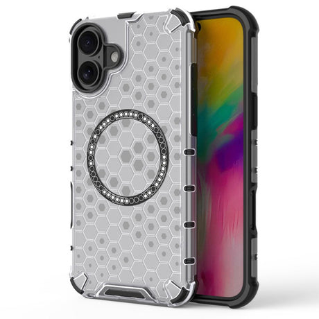 Husa de protectie Techsuit HoneyComb Shield MagSafe compatibil cu iPhone 16, Alb