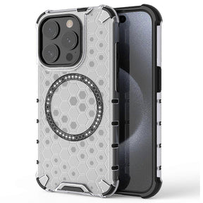 Husa de protectie Techsuit HoneyComb Shield MagSafe compatibil cu iPhone 15 Pro, Alb