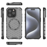 Husa de protectie Techsuit HoneyComb Shield MagSafe compatibil cu iPhone 15 Pro, Negru