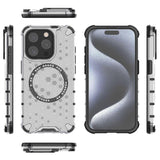 Husa de protectie Techsuit HoneyComb Shield MagSafe compatibil cu iPhone 15 Pro Max, Alb