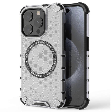 Husa de protectie Techsuit HoneyComb Shield MagSafe compatibil cu iPhone 15 Pro Max, Alb