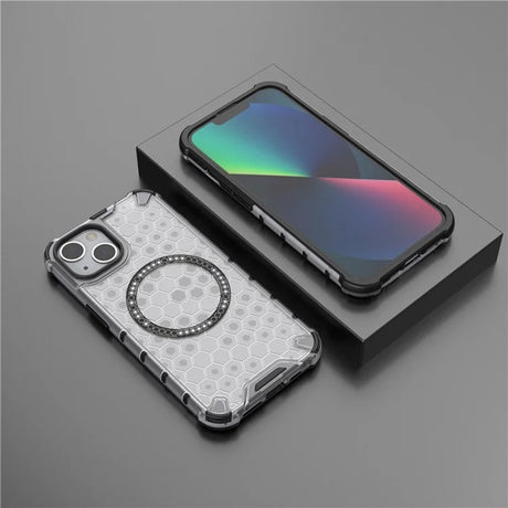 Husa de protectie Techsuit HoneyComb Shield MagSafe compatibil cu iPhone 14, Alb