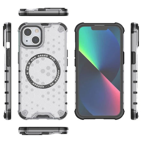 Husa de protectie Techsuit HoneyComb Shield MagSafe compatibil cu iPhone 14, Alb