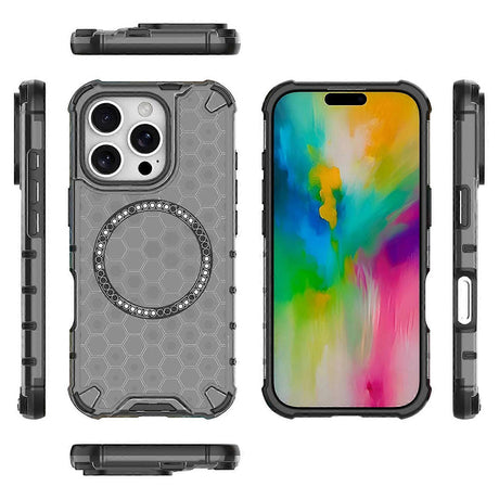 Husa de protectie Techsuit HoneyComb Shield MagSafe compatibil cu iPhone 16 Pro, Negru