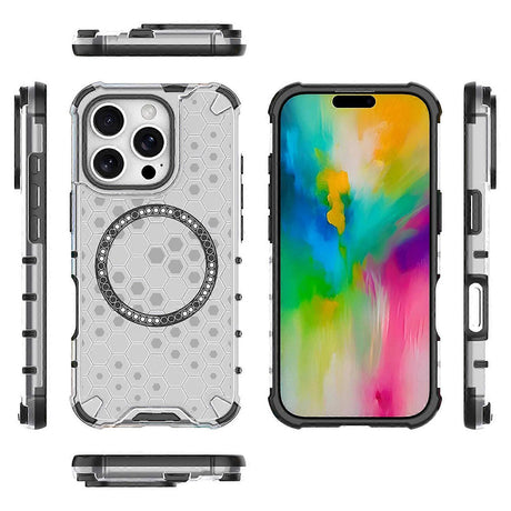 Husa de protectie Techsuit HoneyComb Shield MagSafe compatibil cu iPhone 16 Pro, Alb