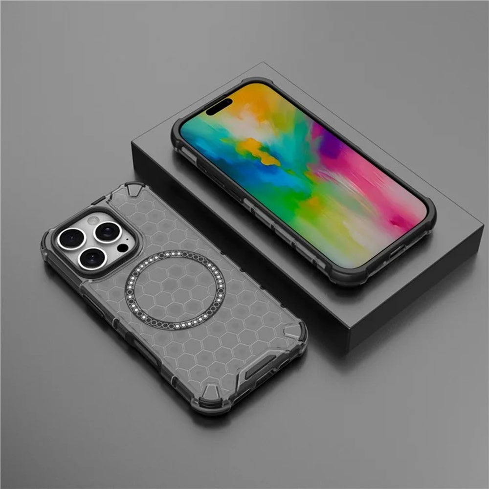 Husa de protectie Techsuit HoneyComb Shield MagSafe compatibil cu iPhone 16 Pro Max, Negru