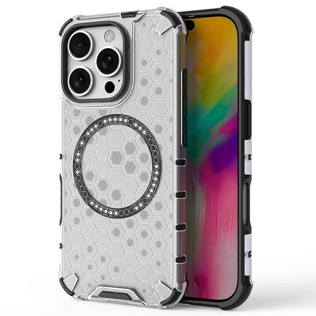Husa de protectie Techsuit HoneyComb Shield MagSafe compatibil cu iPhone 16 Pro Max, Alb