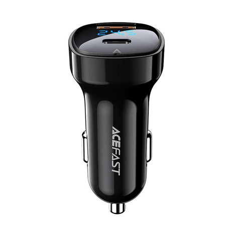 Incarcator Acefast Car (B4), with Digital Display, Fast Charging, USB, Type-C, 66W, Negru