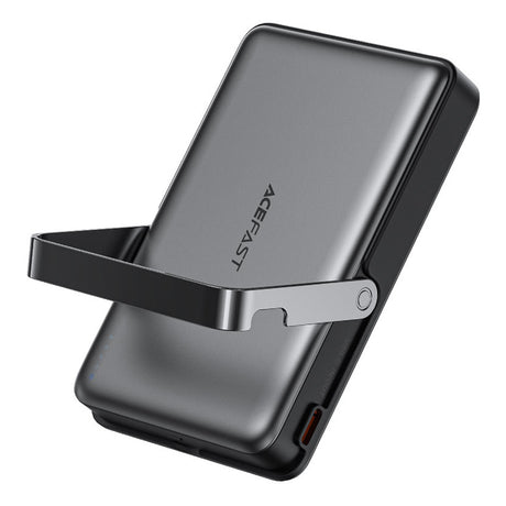 Baterie externa Acefast Magnetic Wireless (M17-10000), Foldable Stand, USB-C Port, 10000mAh, 22.5W, LED Indicator, Negru