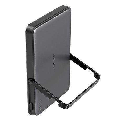 Baterie externa Acefast Magnetic Wireless (M16-5000), with Foldable Stand, USB-C Port, 5000mAh, PD18W, LED Indicator, Negru