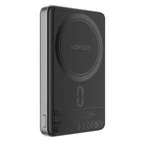 Baterie externa Acefast Magnetic Wireless Ultra-thin (M12-10000), Type-C, 10000mAh, 38.7Wh, PD20W, LED Indicator, Negru
